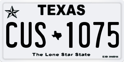 TX license plate CUS1075