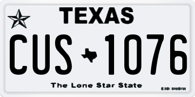 TX license plate CUS1076