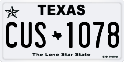 TX license plate CUS1078
