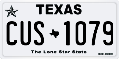 TX license plate CUS1079