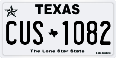 TX license plate CUS1082