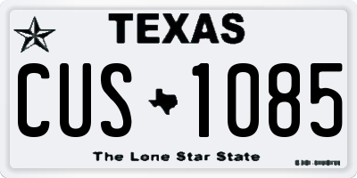 TX license plate CUS1085