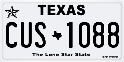 TX license plate CUS1088