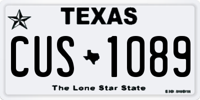 TX license plate CUS1089