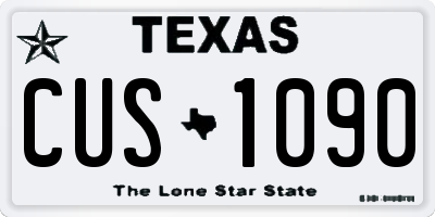 TX license plate CUS1090