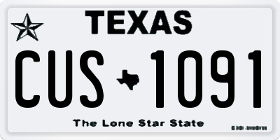 TX license plate CUS1091