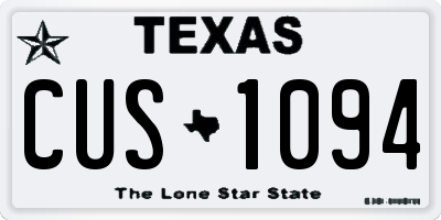 TX license plate CUS1094