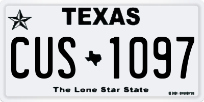 TX license plate CUS1097