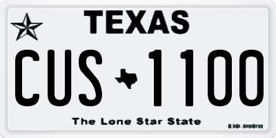 TX license plate CUS1100