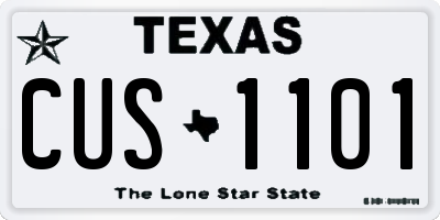 TX license plate CUS1101