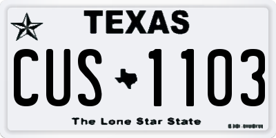 TX license plate CUS1103