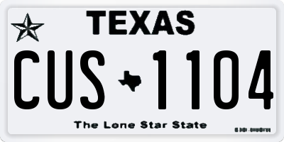 TX license plate CUS1104