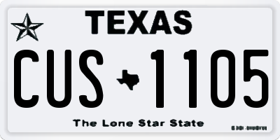 TX license plate CUS1105