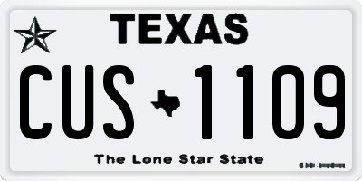 TX license plate CUS1109