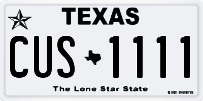 TX license plate CUS1111
