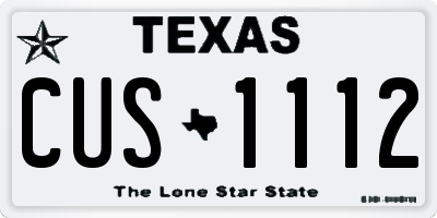 TX license plate CUS1112