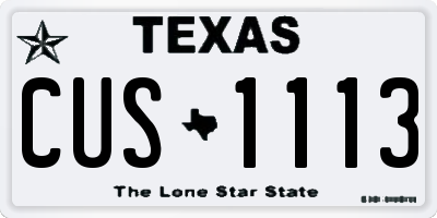 TX license plate CUS1113