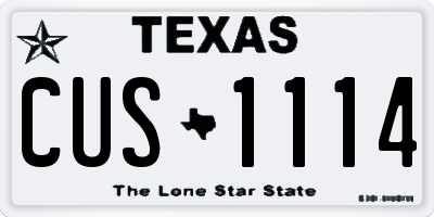 TX license plate CUS1114