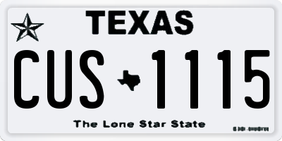 TX license plate CUS1115
