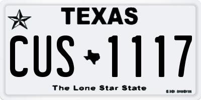 TX license plate CUS1117
