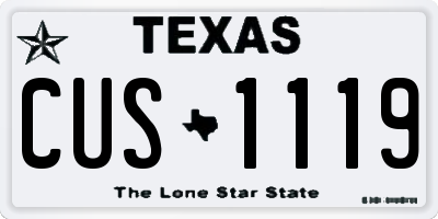 TX license plate CUS1119