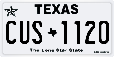 TX license plate CUS1120