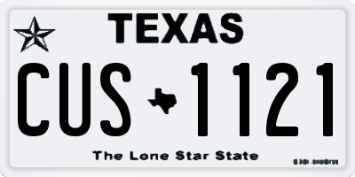 TX license plate CUS1121