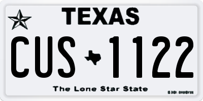TX license plate CUS1122