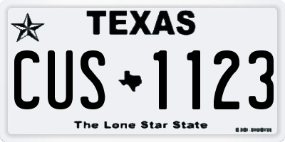 TX license plate CUS1123