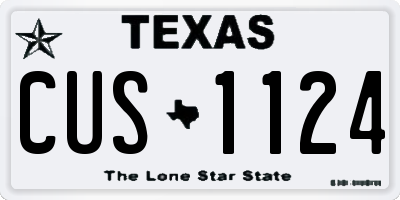 TX license plate CUS1124