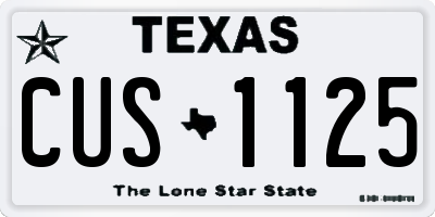TX license plate CUS1125