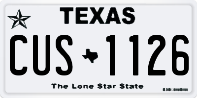 TX license plate CUS1126