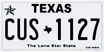 TX license plate CUS1127
