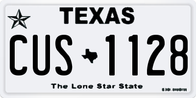TX license plate CUS1128