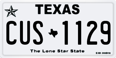 TX license plate CUS1129