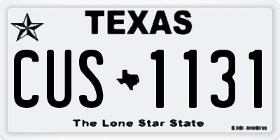 TX license plate CUS1131