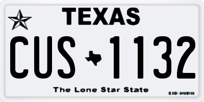 TX license plate CUS1132
