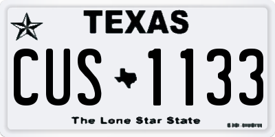 TX license plate CUS1133