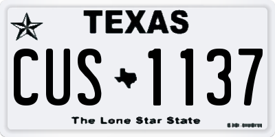 TX license plate CUS1137