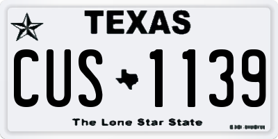 TX license plate CUS1139