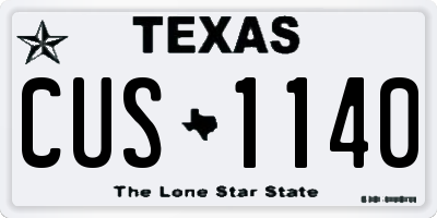 TX license plate CUS1140