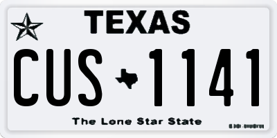 TX license plate CUS1141