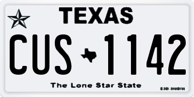 TX license plate CUS1142