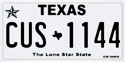 TX license plate CUS1144