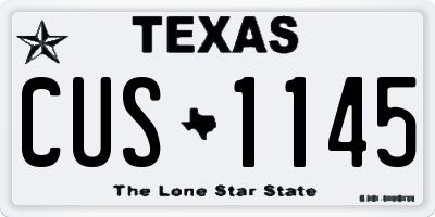 TX license plate CUS1145