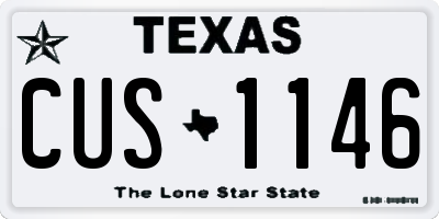 TX license plate CUS1146