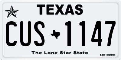 TX license plate CUS1147