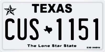 TX license plate CUS1151