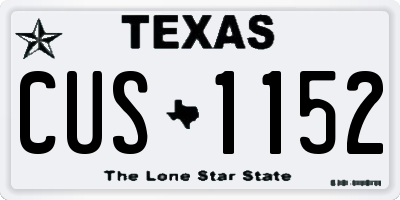 TX license plate CUS1152