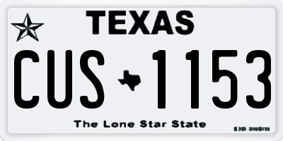 TX license plate CUS1153